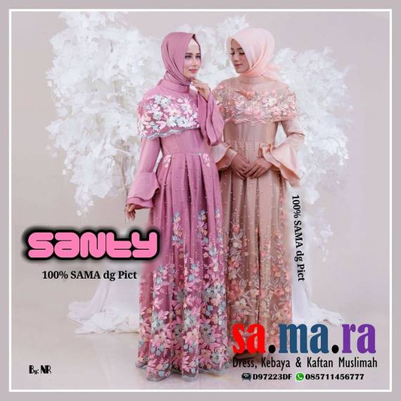 Kebaya Muslimah Modern Santy Dress Baju Pesta  Artis 